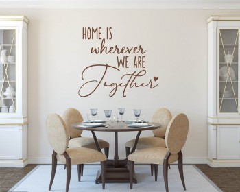 Home Is Wherever We Are Together Family Quotes Wall  Art Stickers